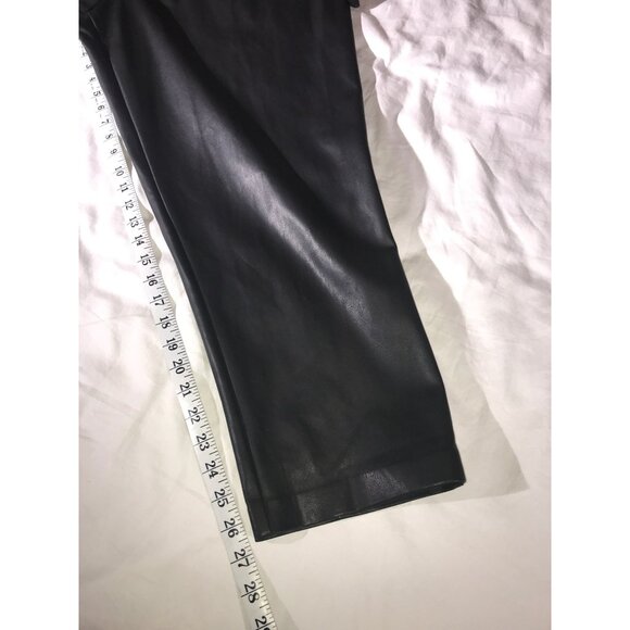 Eloquii Women's Black Plus Size Faux Leather Belted V Neck  Goth Glam Jumpsuit - Picture 9 of 10